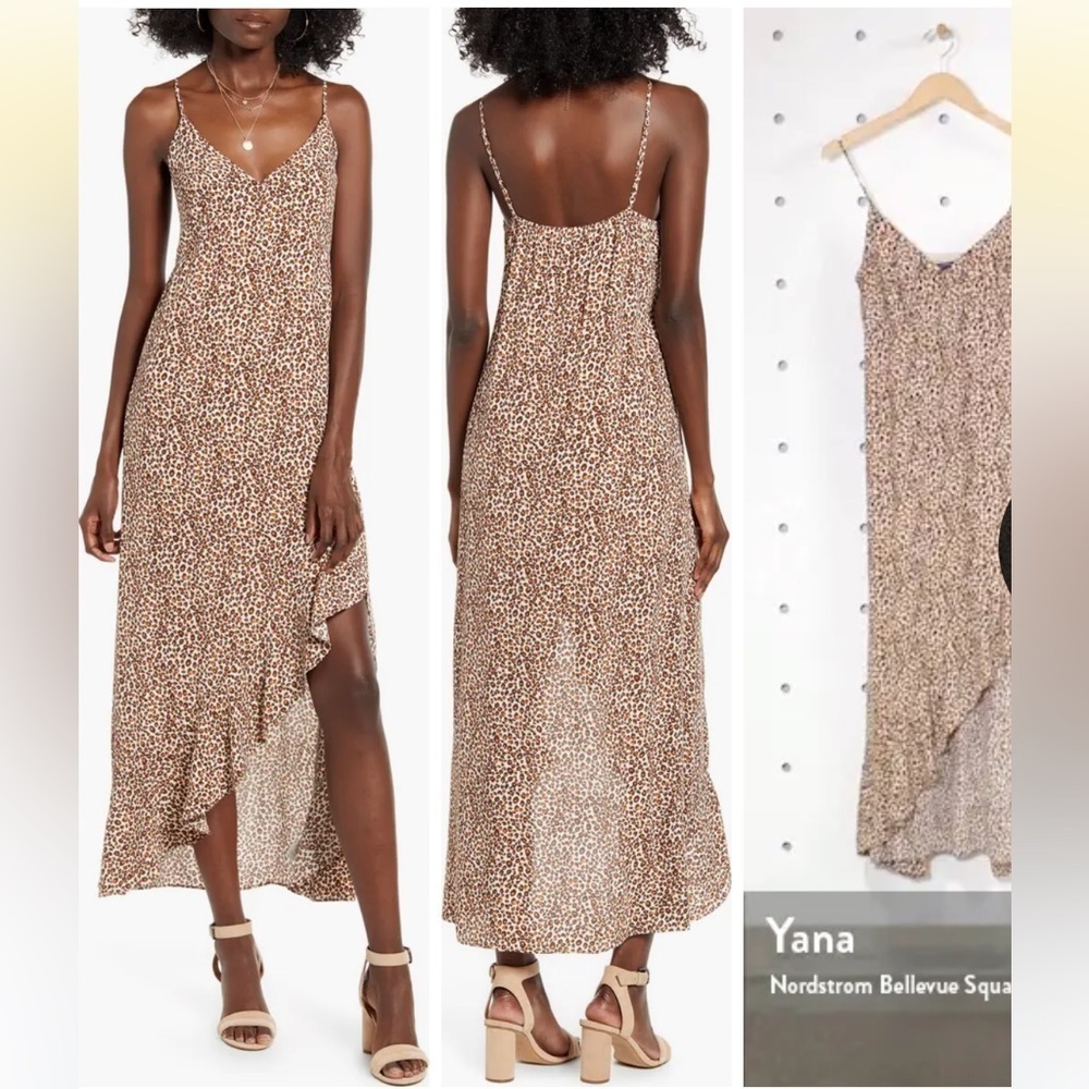 One clothing leopard print ruffle dress M